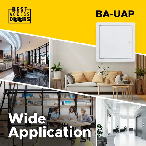 14 By 20 Universal Access Panel Flush Steel Door With Flange 16 Gauge Cold Rolled Frame Screwdriver Cam Latch White in room settings