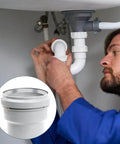 Man installing 20 Pack Rubber Cone Seal Rings For One And A Half Inch Waste Pipe And Slip Joint Washers under sink.