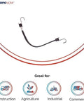 15 Inch EPDM Rubber Tarp Straps With S Hooks Heavy Duty Bungee Cords For Securing Tarps Canopies Canvas Cargo And Scaffolding
