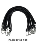 50-pack of 15 Inch Tie Down Straps With Non Crimp S Hooks For Outdoor Use, weatherproof and waterproof, ideal for tarps and cargo