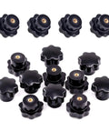 15 Piece M4 7 Star Knob Female Thread Nut Clamping Knob Grip Assortment Kit Includes Diverse Star Shaped Hand Knobs In Durable Black Plastic