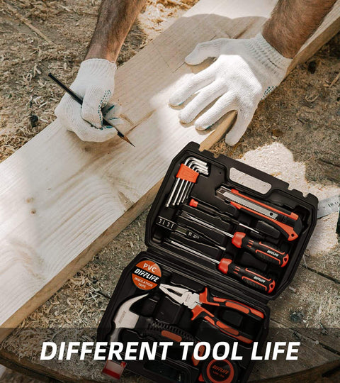 15-Piece Household Tool Kit With Hammer, Pliers, Screwdriver Set And Toolbox Storage Case For Homeowners, DIYers, And Handymen