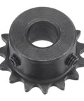 15 Tooth Roller Sprocket B Type for No 25 Chain, One Quarter Inch Pitch, Ten Millimeter Bore, Black Oxide C45 Carbon Steel