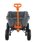 1500 lb Poly Garden Dump Cart Wagon with 2 in 1 Convertible Handle Heavy Duty Yard Wheelbarrow Tow Behind Trailer Front View