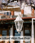 Hanging light fixture with AIHSUMC 150ft Jack Chain in outdoor setting