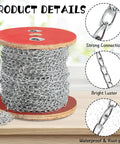 Spool of ✝️ 150ft Jack Chain, Galvanized Steel Link Chain with Strong Connection and Bright Luster, Waterproof & Rust-proof