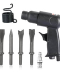 150mm Air Hammer Kit with 4 Chisels and Quick Change Retainer for automotive repair, includes pneumatic shovel and accessories.