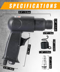 150mm Air Hammer Kit With 4 Chisels And Quick Change Retainer Built Tough Heavy Duty Pneumatic Shovel Tool Delivers 4500 BPM dimensions