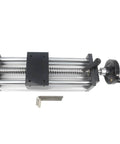 150mm Effective Travel Dual Optical Axis Manual Sliding Table with SFU1605 Ball Screw, Linear Rail Guide and Handwheel, top view