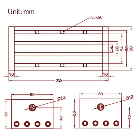 Technical drawing of 150mm Effective Travel Dual Optical Axis Manual Sliding Table with SFU1605 Ball Screw, dimensions labeled