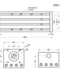 Technical drawing of 150mm Effective Travel Length Double Linear Rail Guide Ballscrew SFU1605 with NEMA23 Stepper Motor for DIY CNC Router Parts X Y Z Linear Stage Actuator and 3D Printe
