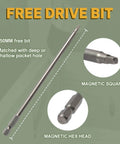 150MM Drive Bit for Pocket Hole Screws 2-1/2 Inch, magnetic square and hex head