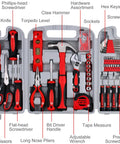 All Purpose 156 Piece Home Tool Kit In Foldable Toolbox For Everyday DIY And General Repairs Unisex Hand Tools Set