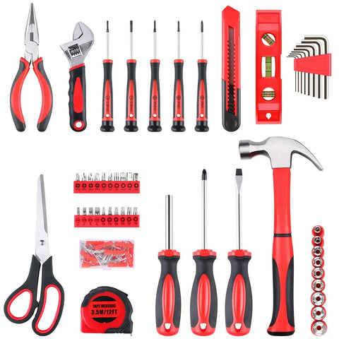 All Purpose 156 Piece Home Tool Kit In Foldable Toolbox For Everyday DIY And General Repairs Unisex Hand Tools Set