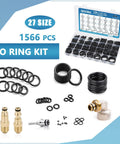 1566 Pcs O Ring Seal Kit With 27 Varieties In Nitrile Rubber for automotive plumbing air and water fittings
