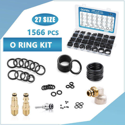 1566 Pcs O Ring Seal Kit With 27 Varieties In Nitrile Rubber for automotive plumbing air and water fittings