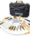 159 Piece Tool Set With Storage Case For Mechanic And Car Repair Home Auto Fixes And General DIY Projects displayed in front of black case