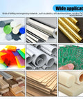 Various materials for CNC routers, including plastics, metal tubes, and wood, demonstrating the 1.5KW 220V Air Cooled Spindle Motor ER11 24000RPM usage.