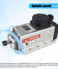 1.5KW 220V Air Cooled Spindle Motor ER11 24000RPM for CNC Router with safety label and rotational indication