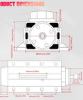 Technical drawing of 1.5KW 220V Air Cooled Spindle Motor ER11 24000RPM with dimensions for CNC machines