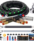 15 Foot Air Line Hose Kit 3 In 1 Heavy Duty Assembly For Truckers And Fleets With Gladhand Holder Extension Handles Tender Spring Kit And 7 Way Trailer Socket