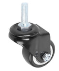 1.5 Inch Swivel Caster Wheels PU 360 Degree Rotation with Threaded Stem M8 x 25mm, 40mm Wheel, 330lb Total Load Capacity, Pack of 4 for Furniture