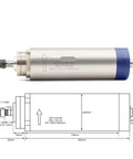 1.5kW ER11 Air Cooled Spindle Motor For CNC Machines 65mm Diameter 204mm Length Four Bearings Round Spindle 220V And 380V Inverter Ready Built To Hustle High Torque Milling Spindle For Precision Machining