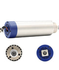 1.5kW ER11 Air Cooled Spindle Motor For CNC Machines 65mm Diameter 204mm Length Four Bearings Round Spindle, side and connector view