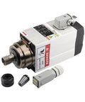 1.5kW Square Air Cooled CNC Spindle Motor With ER20 Chuck, Four Bearings, 220V, Workhorse For Heavy Loads