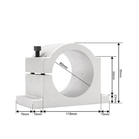 Air Cooled Spindle Motor 1.5KW ER16 With 110V And 220V VFD Inverter 80mm bracket aluminum housing