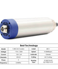 ER11 Air Cooled Spindle 1.5 Kilowatt Woodworking Spindle Motor 24000rpm With 65 By 204mm Size, table specs view