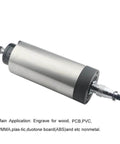 Alt Tag: 1.5kW ER11 Air Cooled Spindle For CNC Router 220V 380V With 4 Bearings 24000 RPM displayed at an angle for engraving and milling.