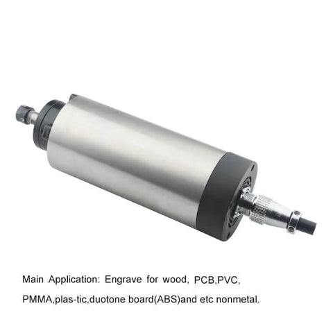 Alt Tag: 1.5kW ER11 Air Cooled Spindle For CNC Router 220V 380V With 4 Bearings 24000 RPM displayed at an angle for engraving and milling.
