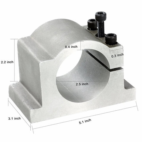 Beast 1.5kW Air Cooled CNC Spindle Kit with 65mm Clamp featuring detailed measurements for precision machining projects