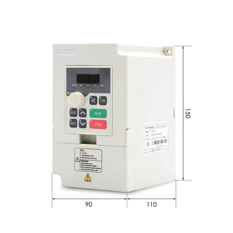 1.5KW ER11 D65 110V Air Cooled Spindle Motor Kit Inverter Ready QL Included, dimensions labeled, CNC routers and mills component