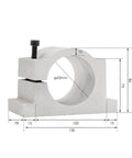 65mm bracket for 1.5KW ER11 D65 110V air cooled spindle motor kit, dimensions detailed, for CNC routers, part of inverter-ready kit