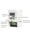 1.5KW ER11 D65 110V Air Cooled Spindle Motor Kit with QL Inverter showing control panel and wiring terminals