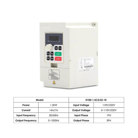 1.5KW ER11 D65 110V Air Cooled Spindle Motor Kit With 65mm Bracket Inverter Ready QL Inverter Included control panel