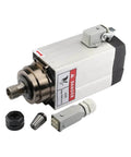 1.5kW NC Square Spindle Motor for CNC Milling with ER20 Chuck, 4 Bearing High Speed, Dual 220V/380V, Air Cooled