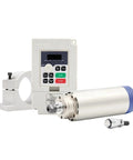Beefy 1.5kW ER16 Air Cooled CNC Spindle Motor Kit with 80x200mm frame, four bearings, and 220V H100 VFD, front view