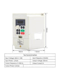 Beefy 1.5kW ER16 Air Cooled CNC Spindle Motor Kit VFD display showing controls and dimensions, suitable for milling and engraving.