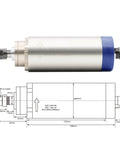 Beefy 1.5kW ER16 Air Cooled CNC Spindle Motor Kit With 80x200mm Frame Four Bearings 0.01mm Runout schematic diagram