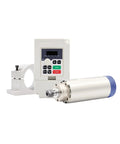 1.5kW ER16 Air Cooled Spindle Motor Kit displayed with control unit and mounting bracket, ideal for CNC machines, 80x200mm size