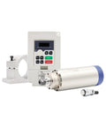 Dope 1.5kW ER16 air cooled spindle motor kit with 80x200mm size, four bearings, 0.01mm runout, 220V H100 VFD drive, and 80mm spindle bracket