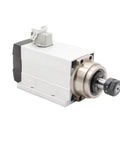 Front view of 1.5kW ER20 Spindle Motor With Flange, Four Bearings, Square Housing, Air Cooled CNC Spindle for wood and metalworking