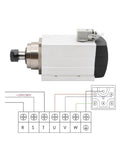 1.5kW ER20 Spindle Motor With Flange, Four Bearings, Square Housing, Air Cooled, for Wood, Aluminum and Metalworking, 220V Pro Grade