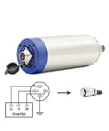 1.5kW ER11 Air Cooled CNC Spindle with Aluminum Housing and 80mm Shaft, 4 Bearings, 24000 RPM for Precise Milling, Connector and Diagram Included