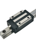 HGH15CA 15mm Linear Slider Bearing Block on HG15 HGR15 rail; square carriage, four-point contact, CNC part replacement, close-up view.
