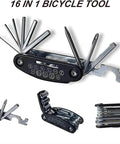 16-In-1 Bike Multitool For Quick Fixes, Portable Bicycle Repair Kit With Hex Keys, Screwdrivers, Socket Wrenches, Spoke Wrench