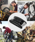 16-In-1 Bike Multitool For Quick Fixes, Portable Bicycle Repair Kit with hex keys, screwdrivers, socket wrenches shown in use